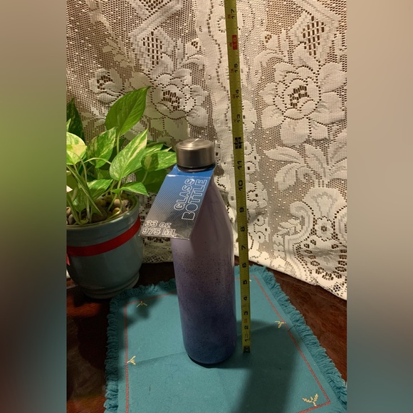 Glass Bottle Insulated Multicolor Purple Print Style Water Bottle 33oz-975ml - Picture 5 of 6